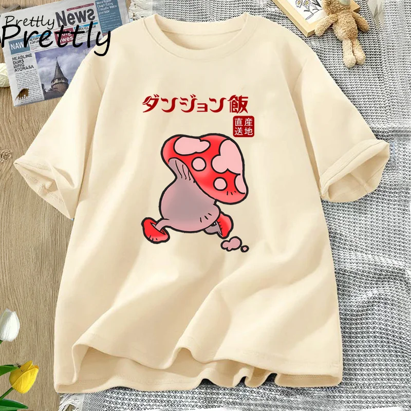 

Delicious in Dungeon Mushroom T-shirts Women Men Short Sleeve Tshirt Cotton Unisex O Neck Casual Tee Shirt Womans Clothing