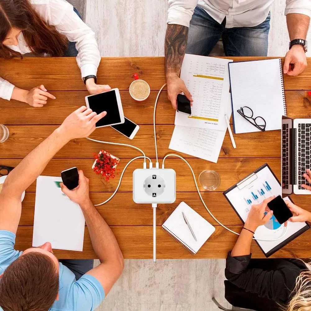 

Беспроводная настенная розетка с 3 розетками переменного тока, 4 порта USB, 70 Вт, USB C, быстрая зарядка, удлинитель 7 в 1, портативный и компактный