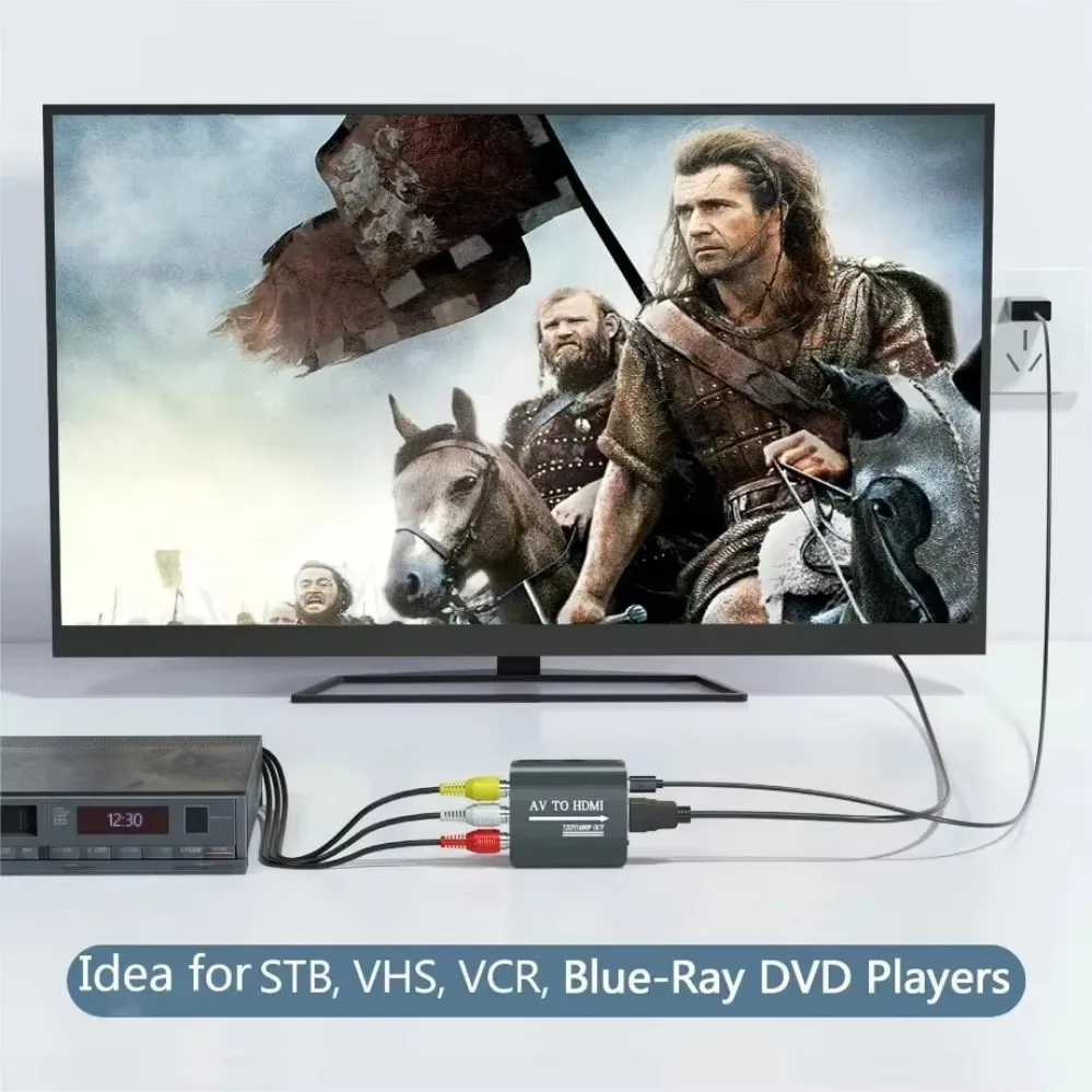 Adapter HD 1080P AV do HDMI RCA do HDMI Composite z kablem USB Konwerter CVBS AV do N64 Wii PS1/2/3 Xbox One SNES i innych — zdjęcie produktu 6