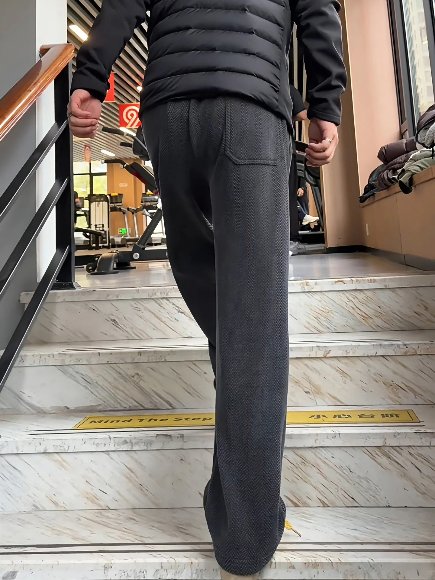 

Мужские зимние повседневные брюки Deep ey Tweed Straight Leg Fce Lined, американский стиль, свободный крой, широкие штанины, драпированные, с эффектом складок