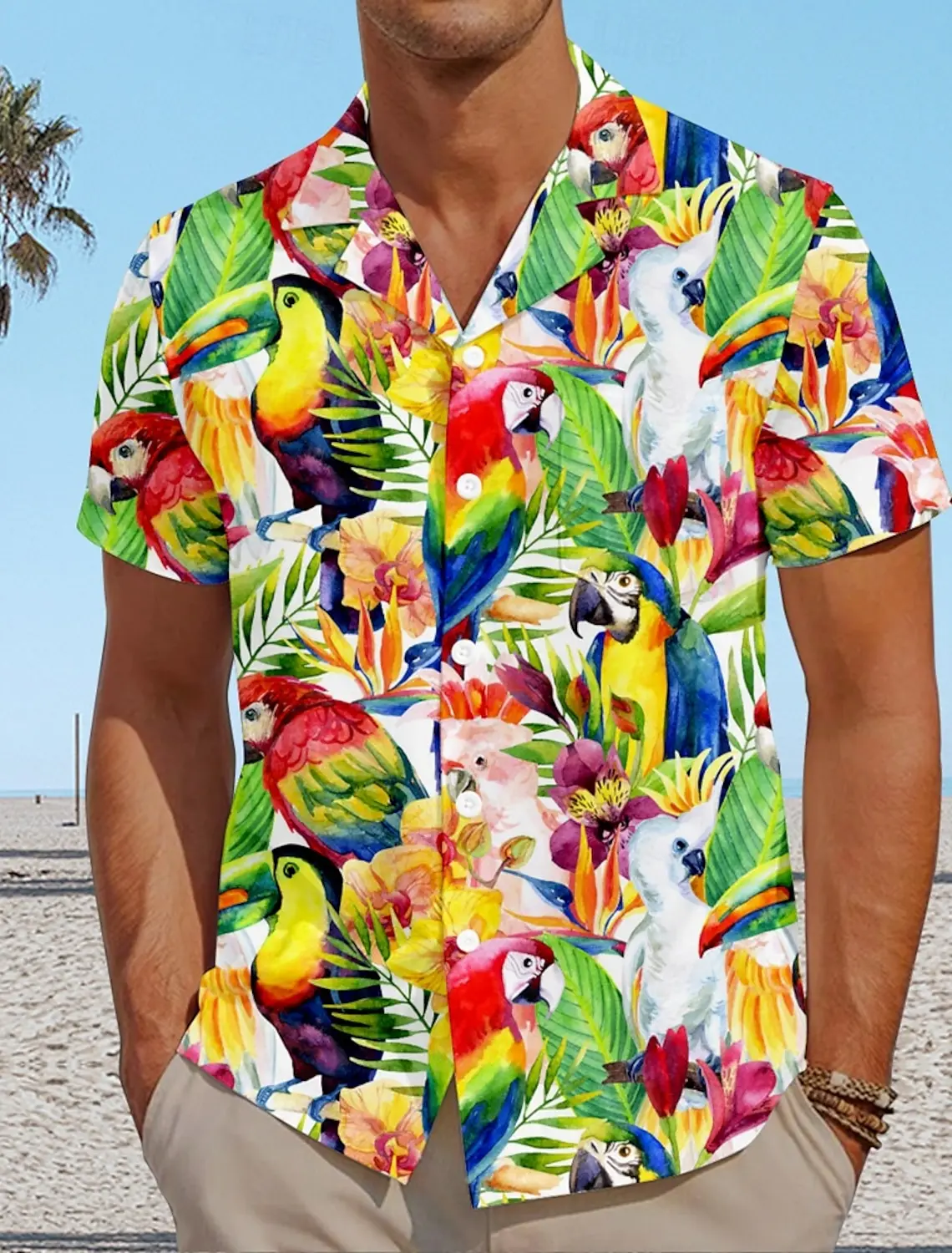 

Men's Plants Beach Shirt Aloha Shirt Short Sleeve Hawaiian Beach Vacation Summer Spring Cuban Collar Button Up 2025