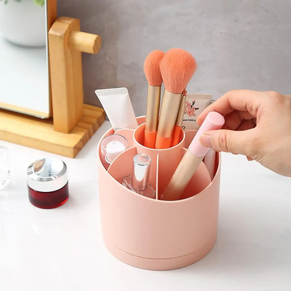 Rotating Pen Holder 360-degree Rotating Desk Organizer with Capacity Compartments for Pens Makeup Brushes More Multi-functional