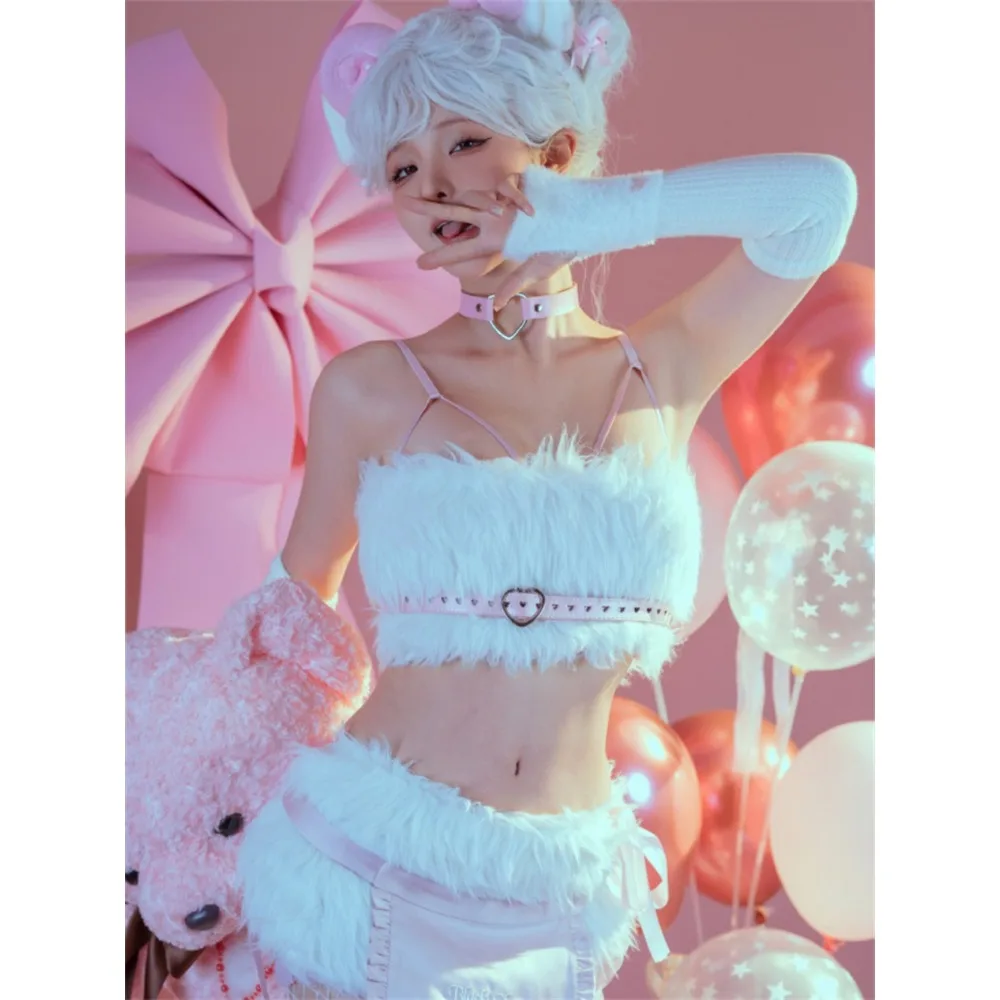 Anime Cosplay White Sheep Cosplay Costume Women Anna Lydia Destroyer Sweater Sexy White Sheep Sweater Women Cute Lingerie