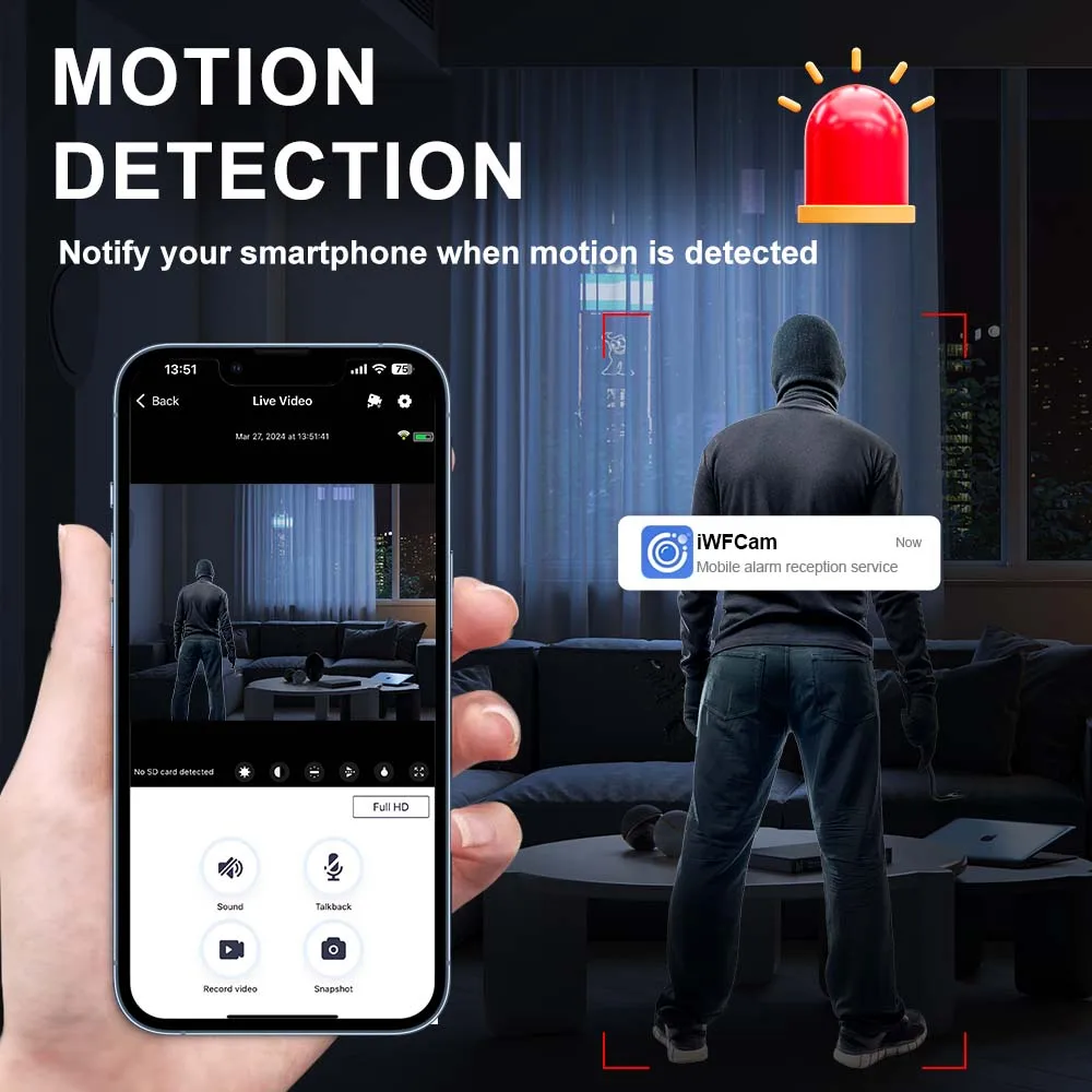 كاميرا واي فاي صغيرة 1080P للرؤية الليلية كاميرا IP مخفية رؤية عن بعد كاميرات فيديو صغيرة لاسلكية محمولة