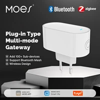 MOES Tuya-puente multimodo ZigBee, Bluetooth, BLE Mesh, Hub inteligente, versión europea, aplicación remota, Control, permite más de 100 subdispositivos