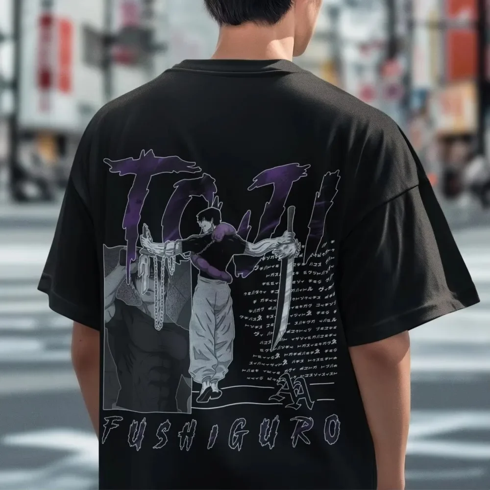 قميص Toji Fushiguro الجديد للرجال قميص Jujutsu Kaisen قميص أنيمي قميص العشاء قميص جرافيك بأكمام قصيرة للجنسين للرجال والنساء للصيف #1