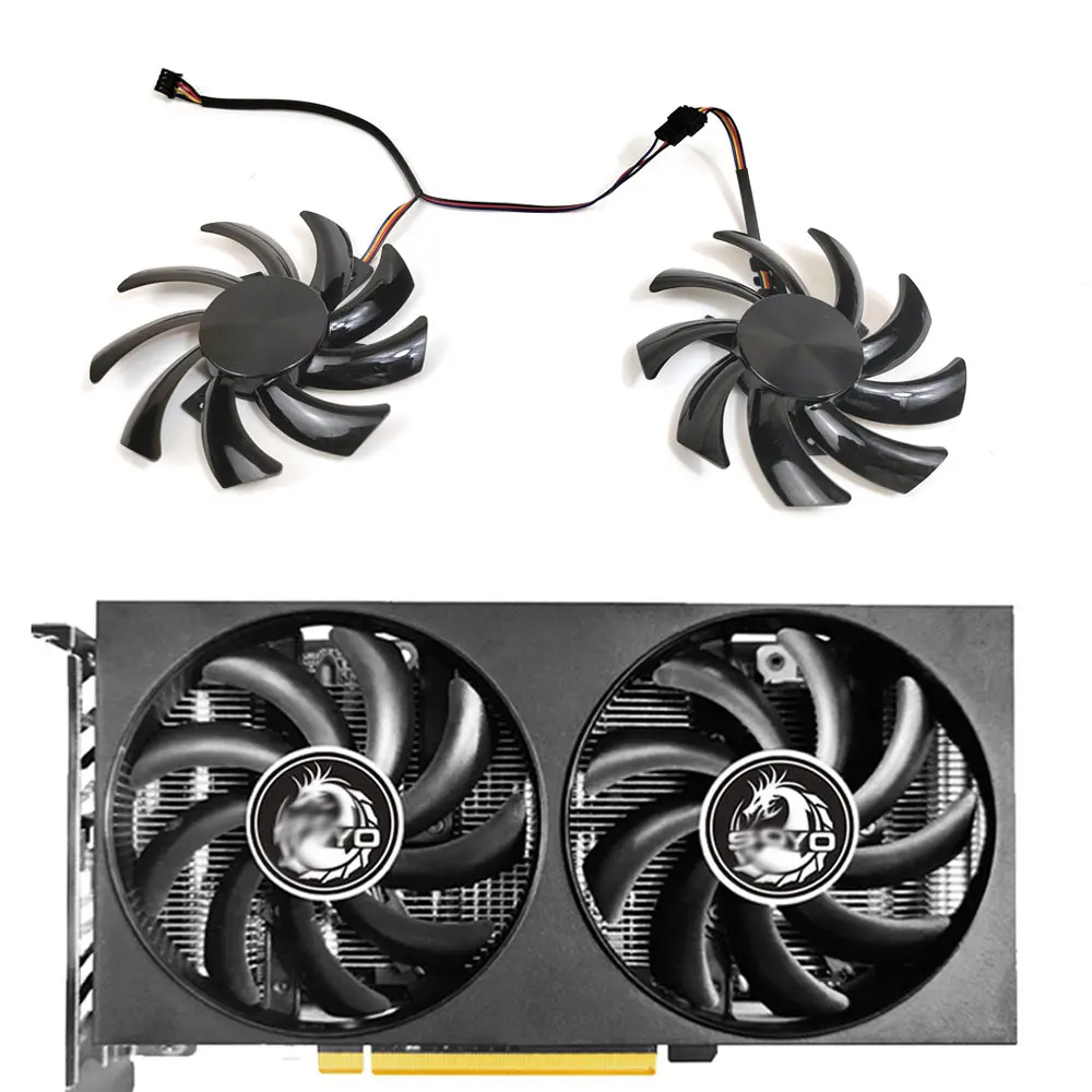 2PCS 85mm T129215SU, Video Card Cooling Fan, GPU VGA Cooler fan, For SJS RX 6600 8G, For SOYO AMD Radeon RX 6600 XT Video card