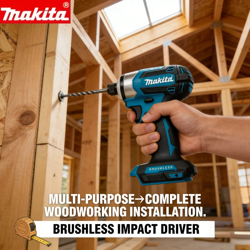 

Аккумуляторный ударный шуруповерт Makita 18V LXT DTD173, бесщеточный, электрическая дрель-шуруповерт, режимы T1/T2, двойная светодиодная подсветка, 180 Н·м