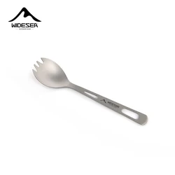 Widesea Camping Titanium Spork Outdoor Portable Dual-purpose Upgrade Hook Handle Meet Edible Standards Essential Outdoor Cutlery