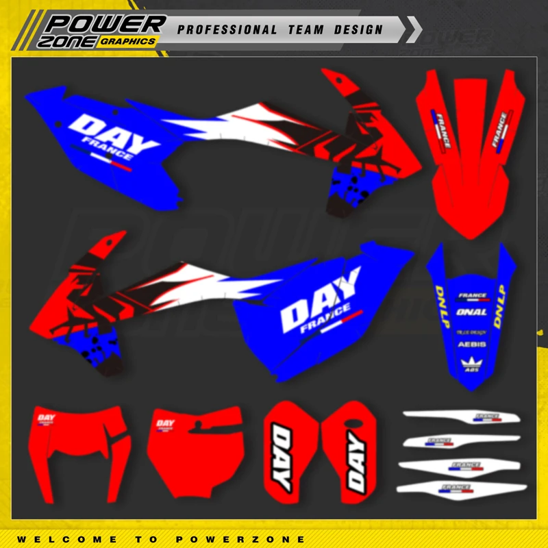PowerZone Motorcycle Graphics Backgrounds Decals Stickers Kit For KTM SX SXF MX 16-18  EXC XCW Enduro 17-19 125 to 500cc 02