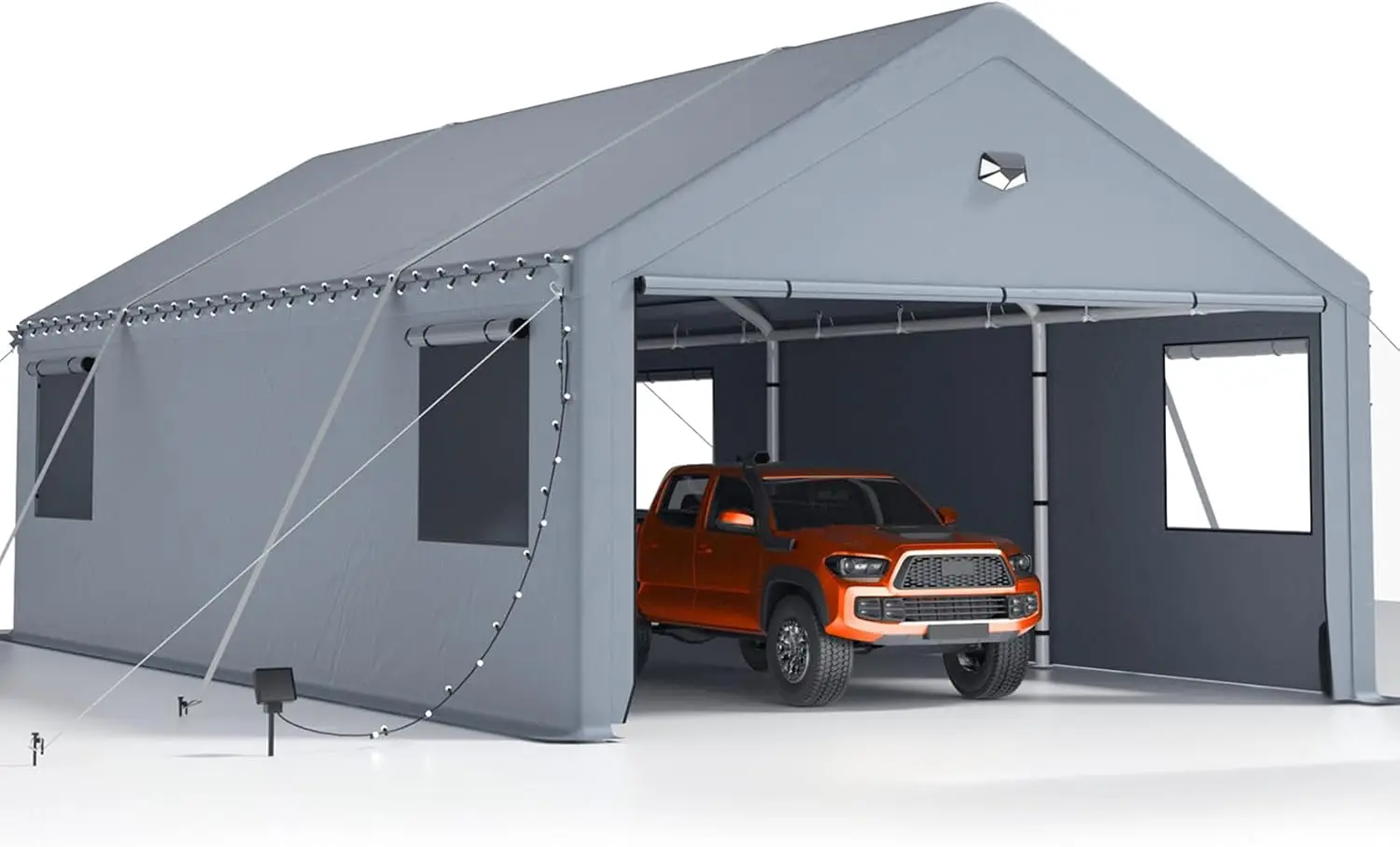 

2 Car Carports 20x20 Heavy Duty,Portable Garage 180g Removable Side Walls&Doors, All Weather Shelter Shed Canopy Reinforced