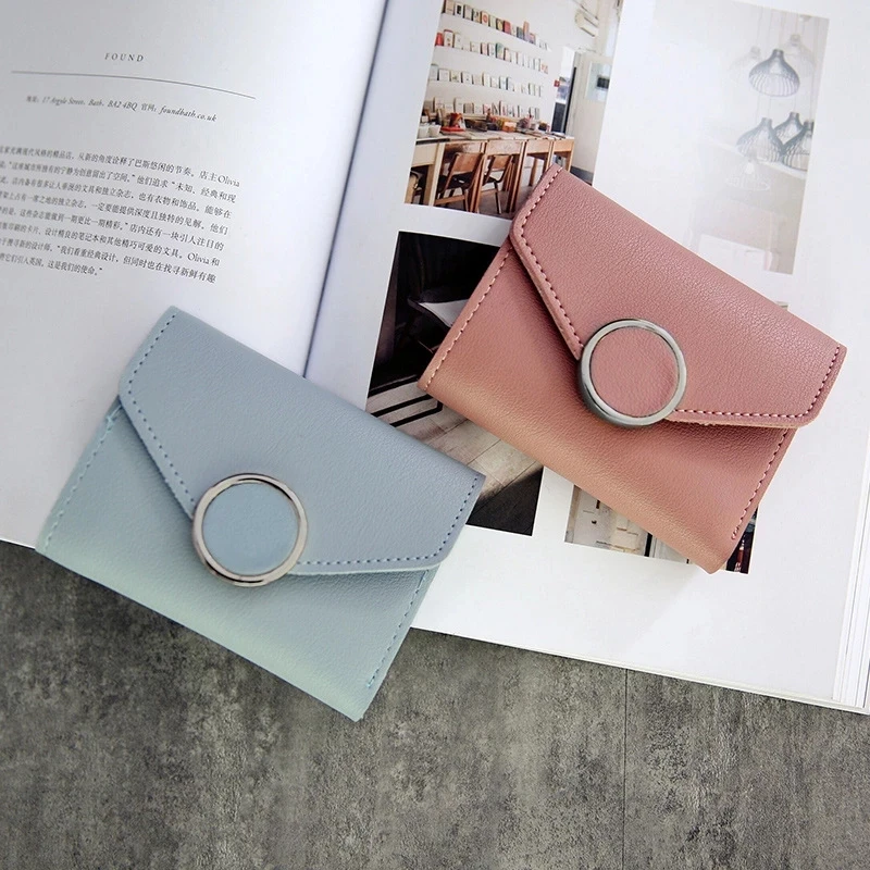 

Fashion Brand Fold PU Leather Wallets Ladies Card Small Purse Clutch Female Short Purse Money Clip Wallet