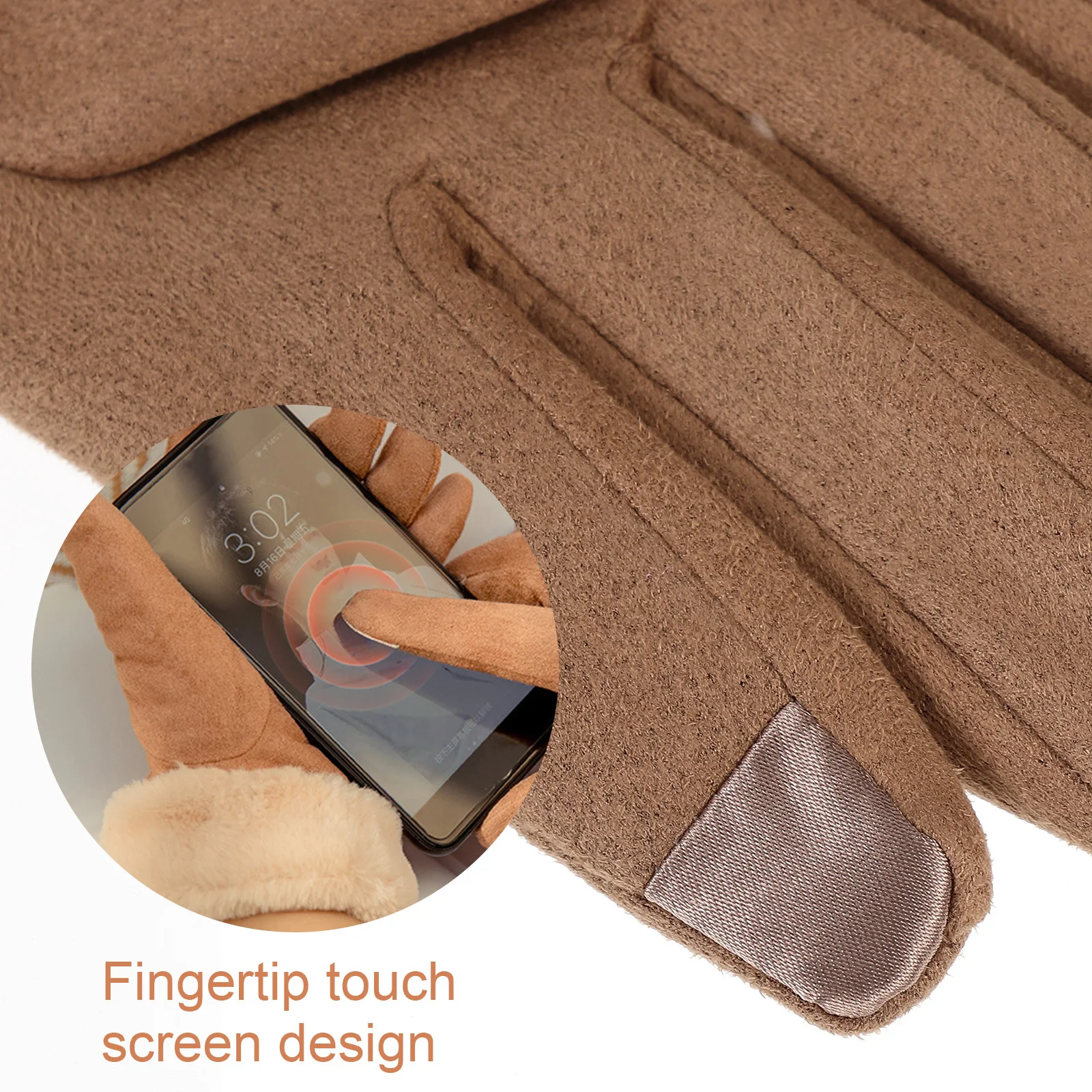 

1Pair Women Riding Gloves Velour Winter Thickened Screen Thermal Gloves Women Riding Glove