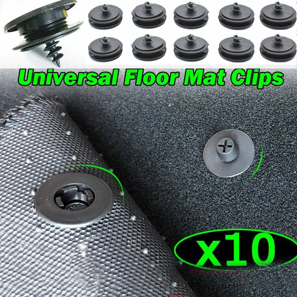 10pcs Universal Car Floor Mat Clips Retention Holders Grips Carpet Fixing Clamps Buckles Anti Skid Fastener Retainer Resistant