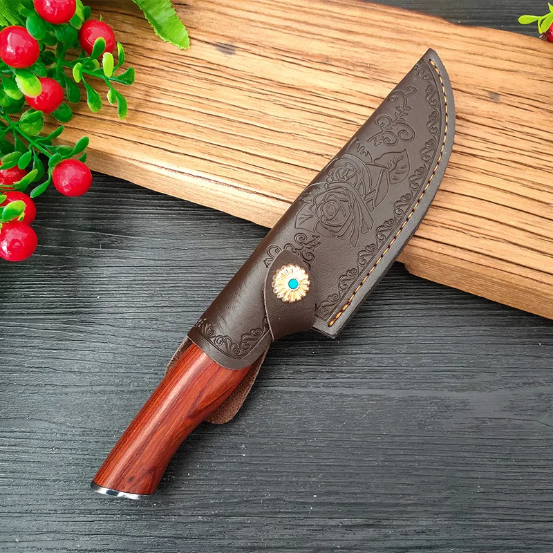 Forged Kitchen Cleaver Butcher Knife Boning Peeling Knife Chef Cooking  Vegetable Fish Cutting Tools with Sheath