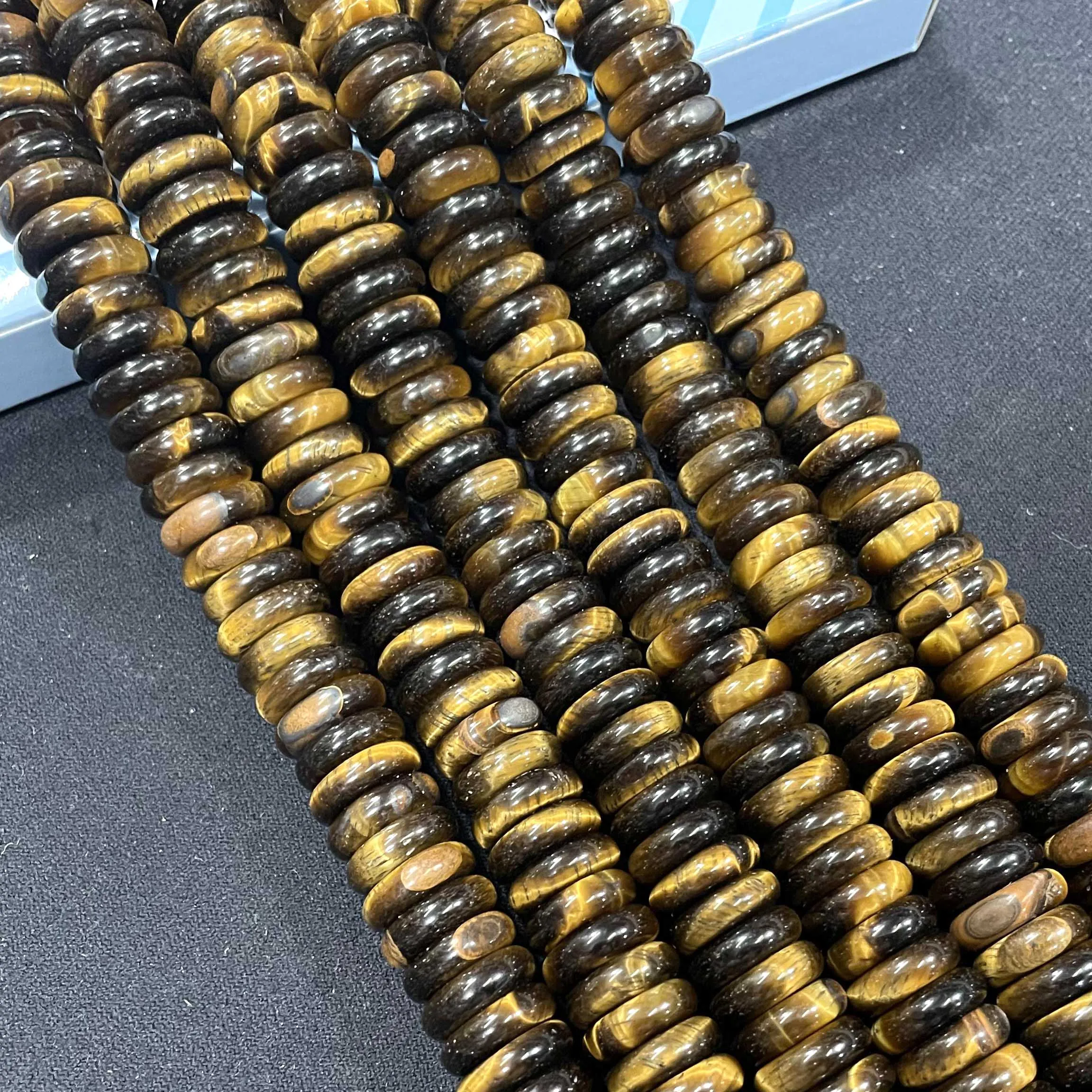 4*12MM Natural Agates Tiger Eye Quartz Stone Spacer Loose Flat Beads For Jewelry Making Diy Bracelets Necklace Accessories