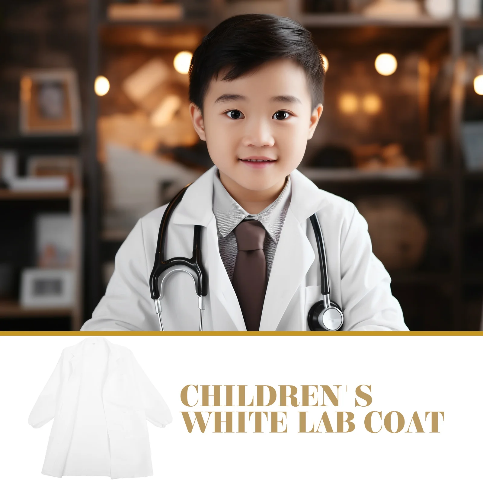 

Kids Lab Children Experimental Clothes Long Sleeve Scientist Theme Lovely Scientist Coat XS Size Washable Reusable