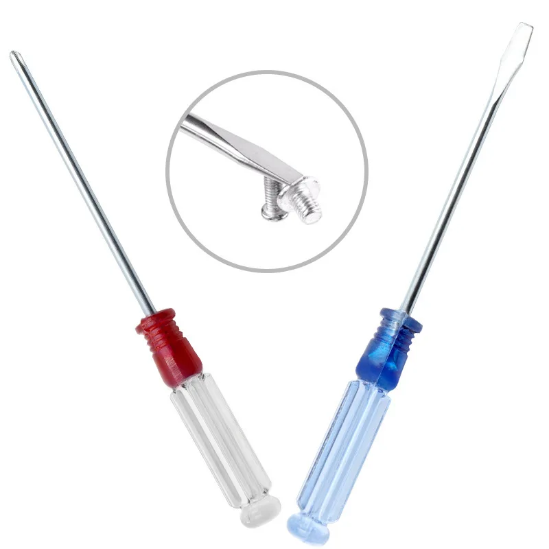 One-word cross cutter head transparent handle screwdriver, daily disassembly and maintenance tools, manual screwdriver mini scre