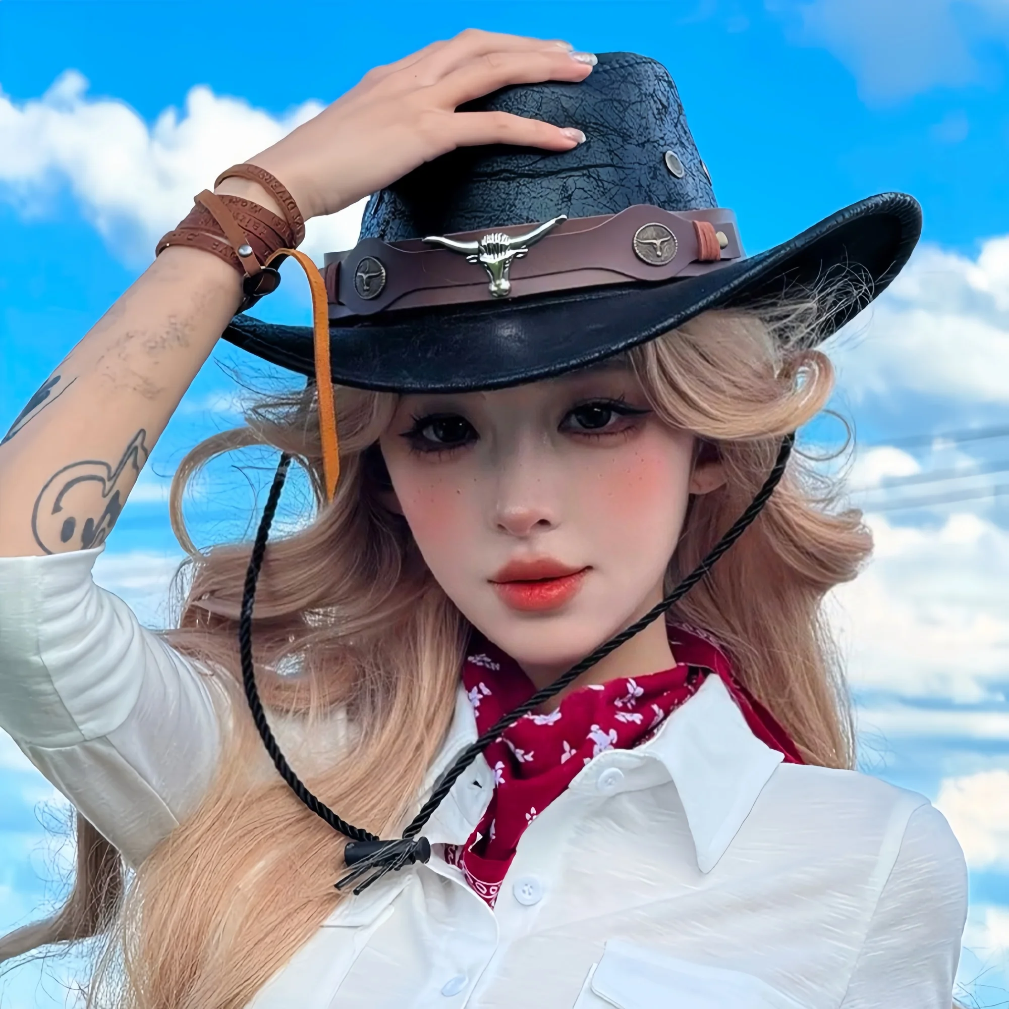 

HongLuan блестящая костюмная шляпа для взрослых и ковбойские шляпы со стразами для женщин, ковбойские аксессуары для косплея и кепка в стиле пастушки