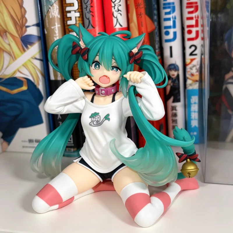 Anime Girl Figure Neko T Shirt 11cm Pvc Action Model Toy Kawaii Desk Decor For Computer Room Gift