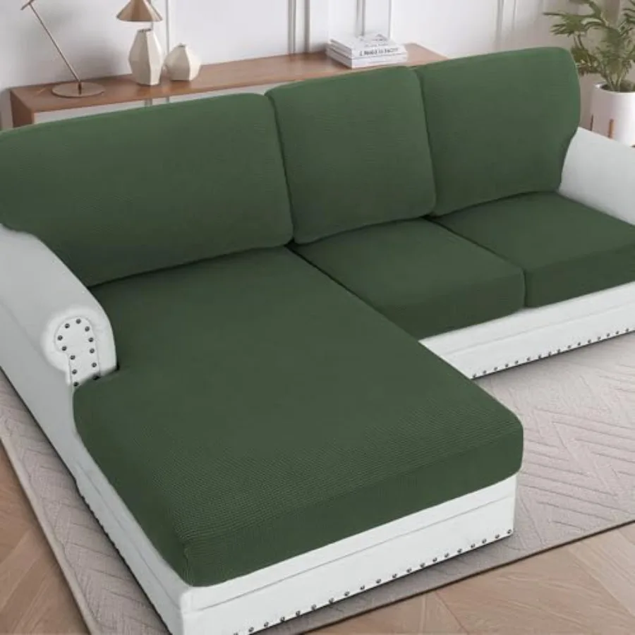 

Sectional Couch Covers 3 Pieces Sofa Seat Cushion Covers L Shape Separate Cushion Couch Chaise Cover for Both Left/Right Sectio