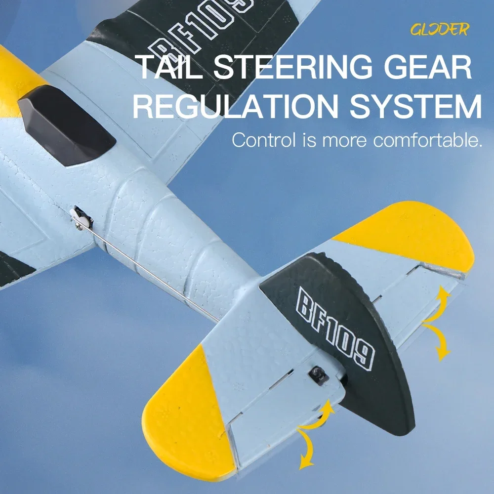 Aereo Rc 3Ch Aerei telecomandati Aerei BF109 Caccia Modello ad ala fissa Radiocomando Schiuma Aliante Giocattolo elettrico Ragazzi Regali