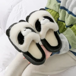 Casual Fluffy Slippers Women House Flat Cute Panda Cartoon Designer Shoes Girls Home Winter Warm Fashion Popular Footwear Lovely