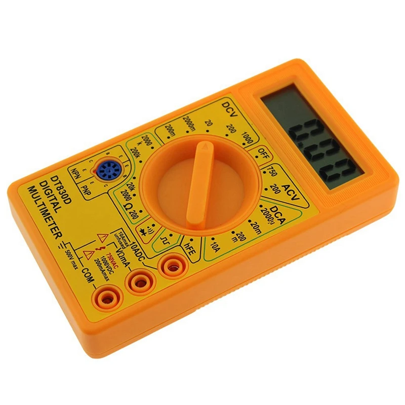 DT-830D Digital Multimeter With Buzzer Square Wave Output Voltage Ampere Ohm Tester Probe DC AC LCD Overload Protection