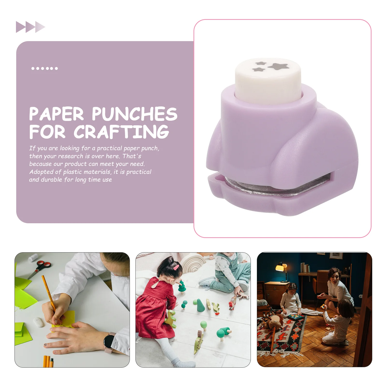 Hole Punch Pentagram Puncher Small Binder Purple Star for Paper Accessories Child