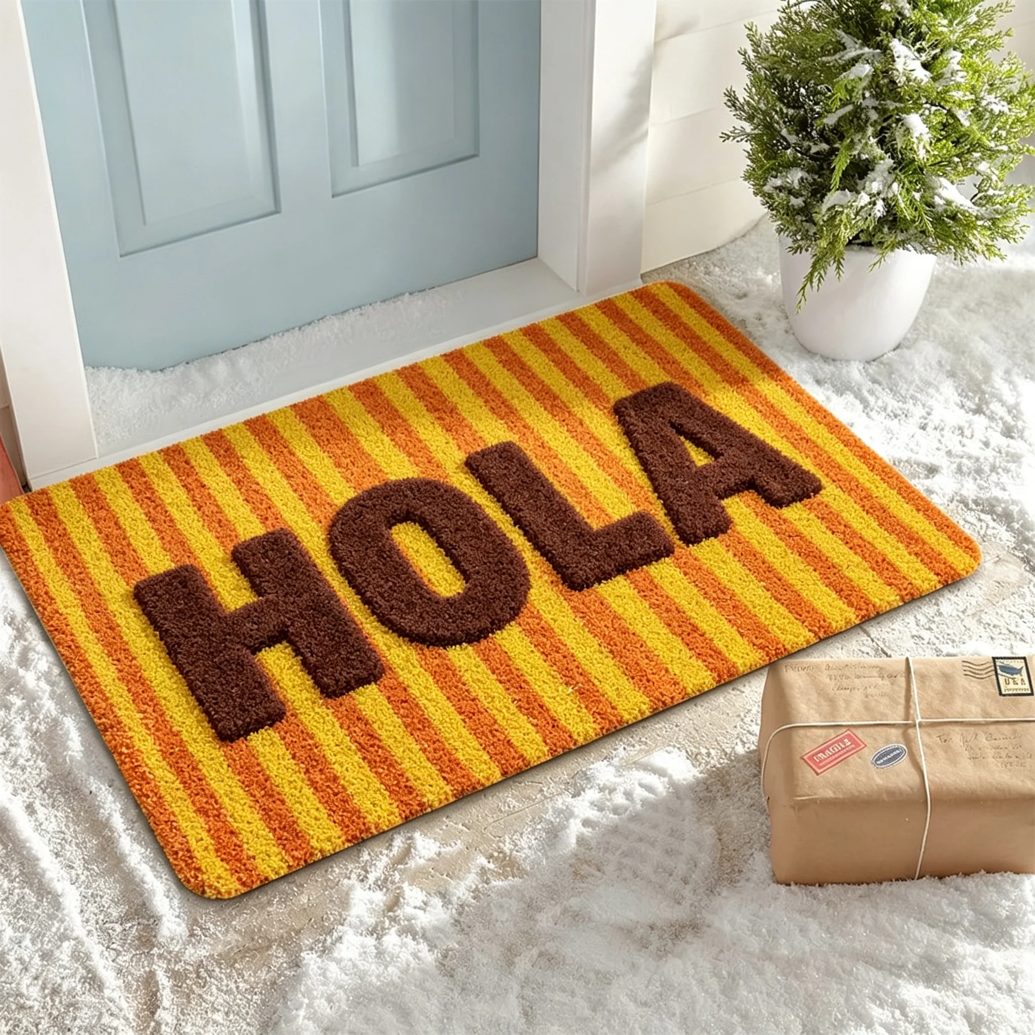 1pc Striped BONJOUR Letter Doo - огляд і ціна Home Bathroom Colors