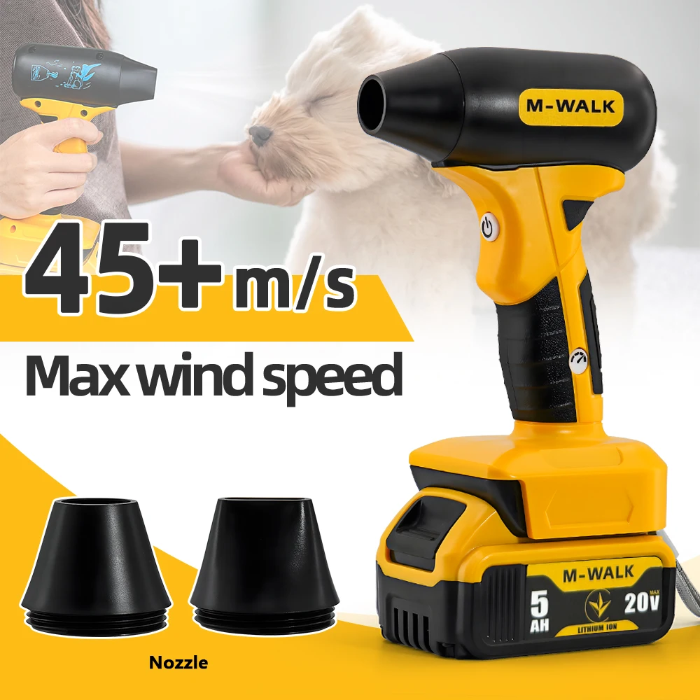 

M-WALK 130000RPM Brushless Electric Turbo Blowers Jet Fan 200M/S Handheld Leaf Blower Dust Blowing for Dewalt 20V Battery Pin