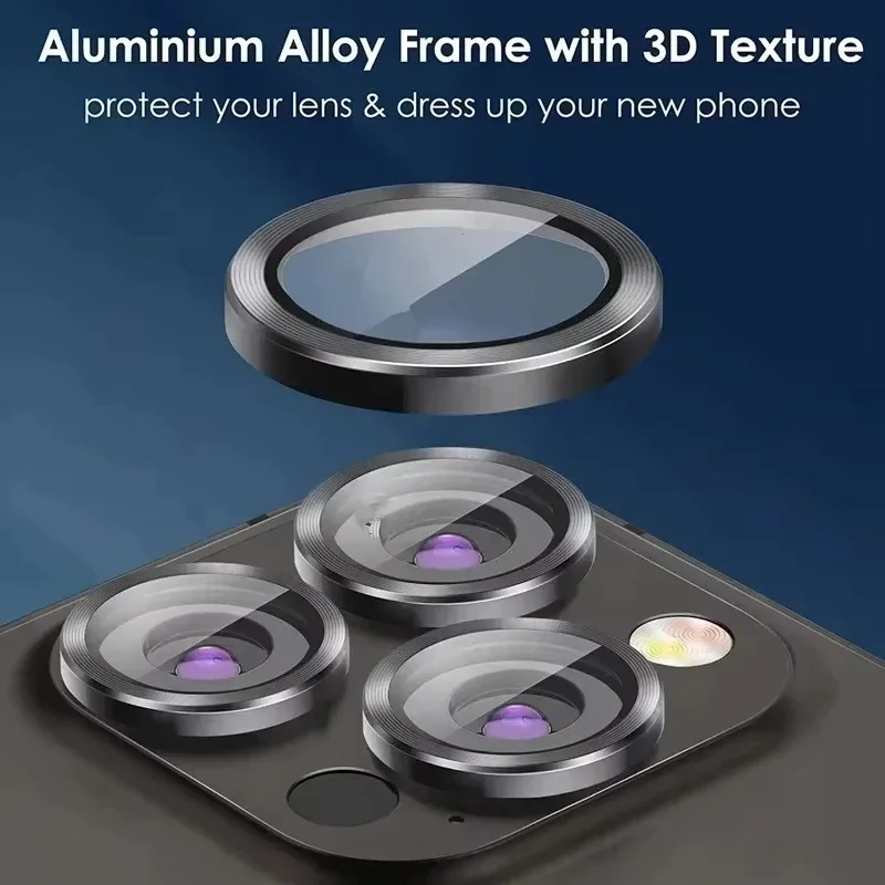 Metal Camera Lens Protector For iPhone 15 16 17 Pro 14 11 12 13 Pro Max Plus Air Lens Ring Tempered Glass for iPhone 12 13 Mini - view 2