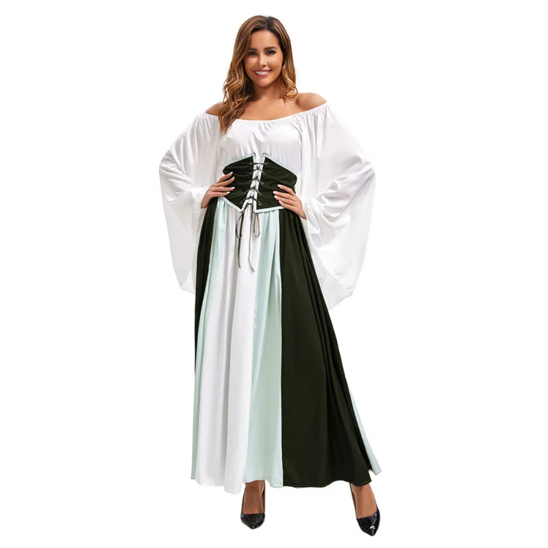 Medieval Vintage Elf Fairy Costume Women's Renaissance Style Dress Corset Suit Petticoat Pirate Maid Costume