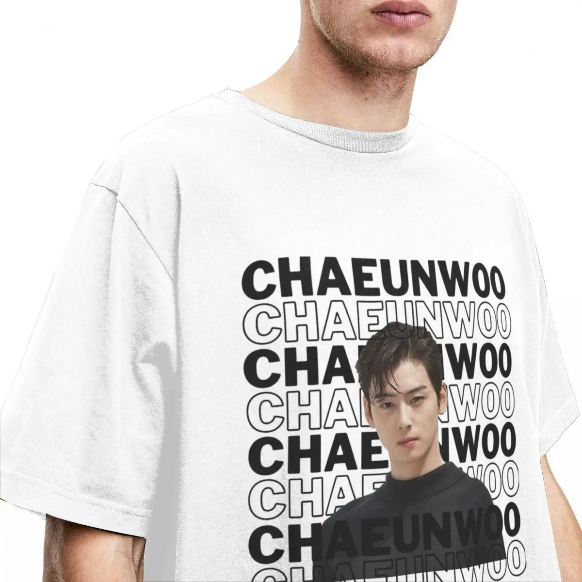 ASTRO Cha Eun Woo Korea T Shirts Merch Men Women's Pure Cotton Vintage T-shirt Short Sleeve Clothes Gift Idea