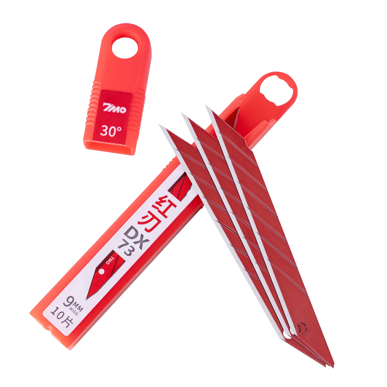 9mm 30-Grad Rote Abbrechbare Stahl-Ersatzklingen Scharfe Universalmesserklingen für Auto-Folierung Vinyl-Film Tapeten-Schneiden – Detail 6