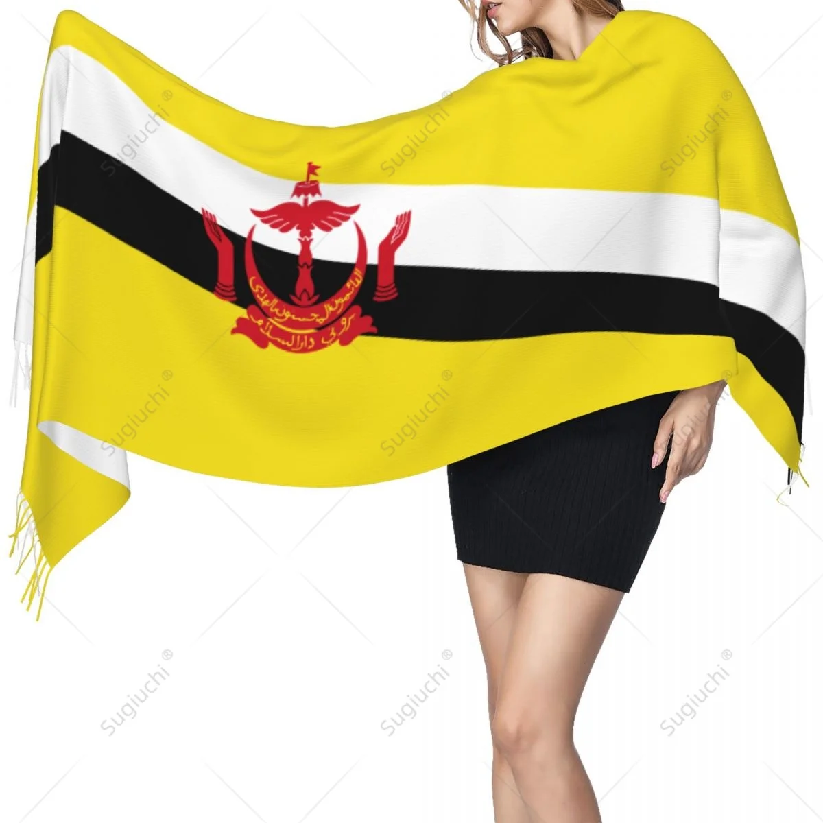 Brunei Flag Bruneian Scarf Pashmina Warm Scarves Shawl Wrap Hijab Spring Winter Multifunction Unisex