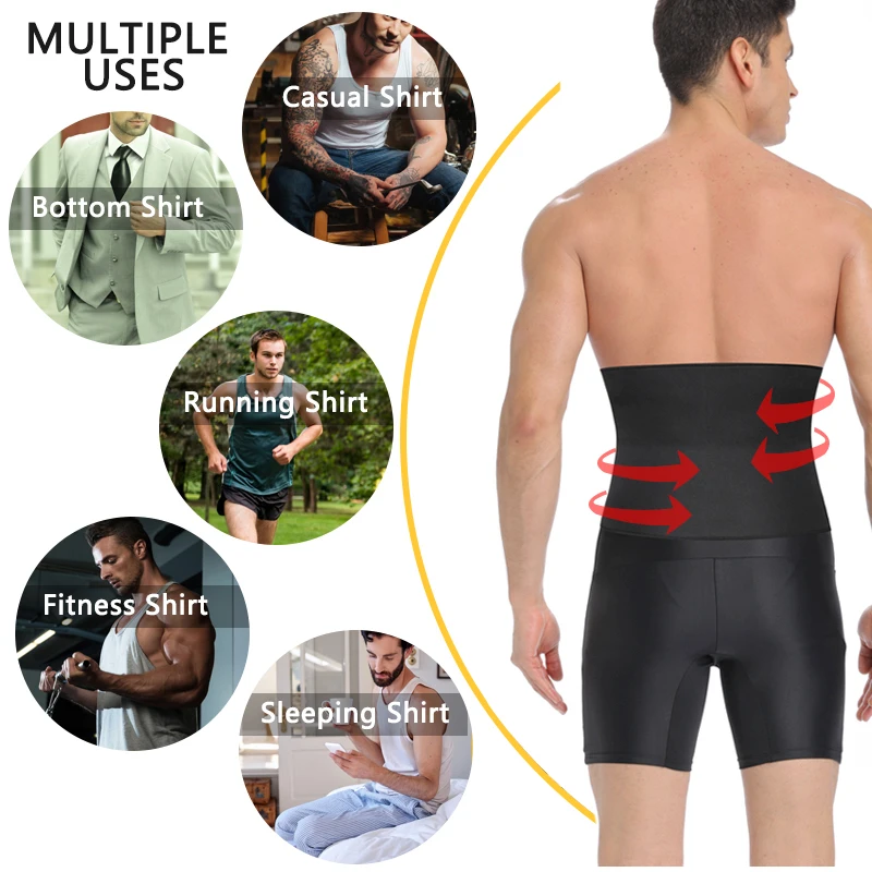 Men Abdomen Reducer Sauna Body Shaper Fitness Sweat Trimmer Belt Waist Trainer Belly Slimming Shapewear Waist Trainer Corset