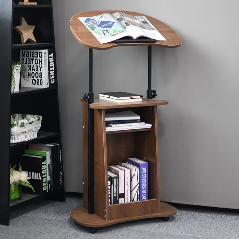 Standing Height Adjustable Mobile Computer Desk Multimedia Lectern Podium Reception Training Teacher