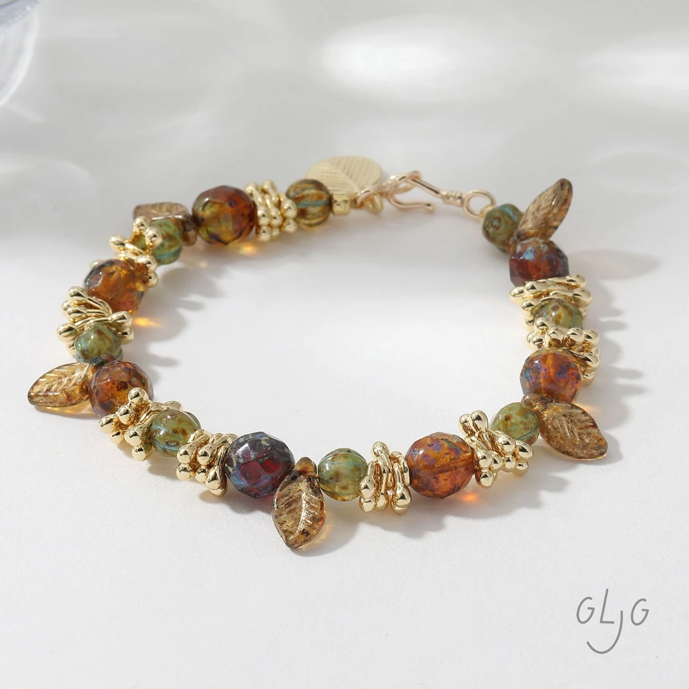 8 pezzi di vetro smaltato ceco onda trasparente perline di ananas braccialetto collana risultati accessori gioielli fai da te forniture