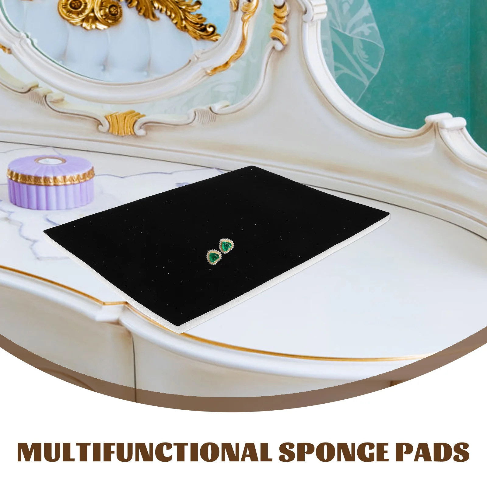 حصيرة إسفنجية لعرض القرط مع فتحات متعددة للأزرار المتدلية لوحة حماية المجوهرات - حامل حصيرة عرض إدراج المجوهرات