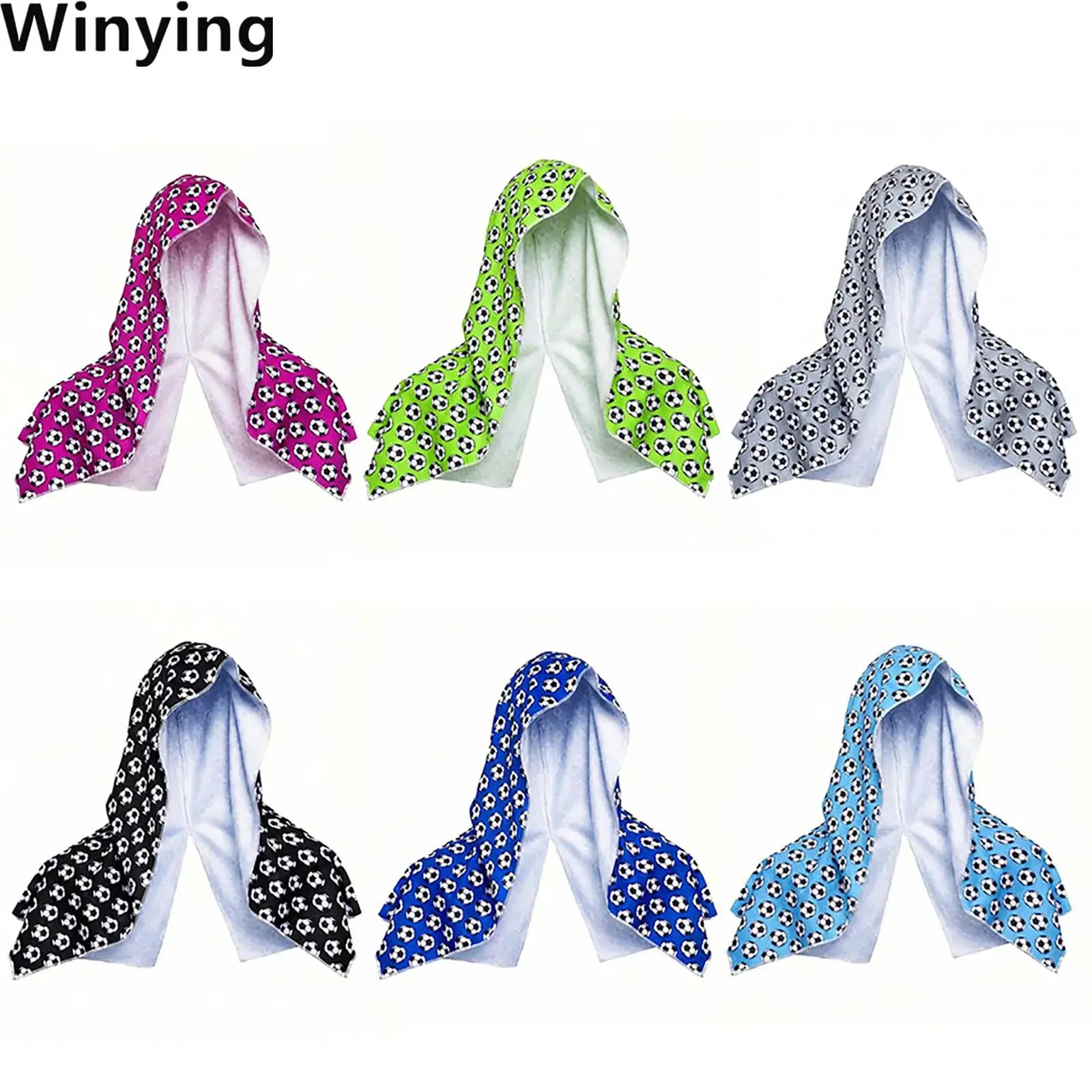 

Men Cooling Hoodie Towel Football-printed Sun-shading Cooling And Quick-dry Cooling Headscarf Towel for Events