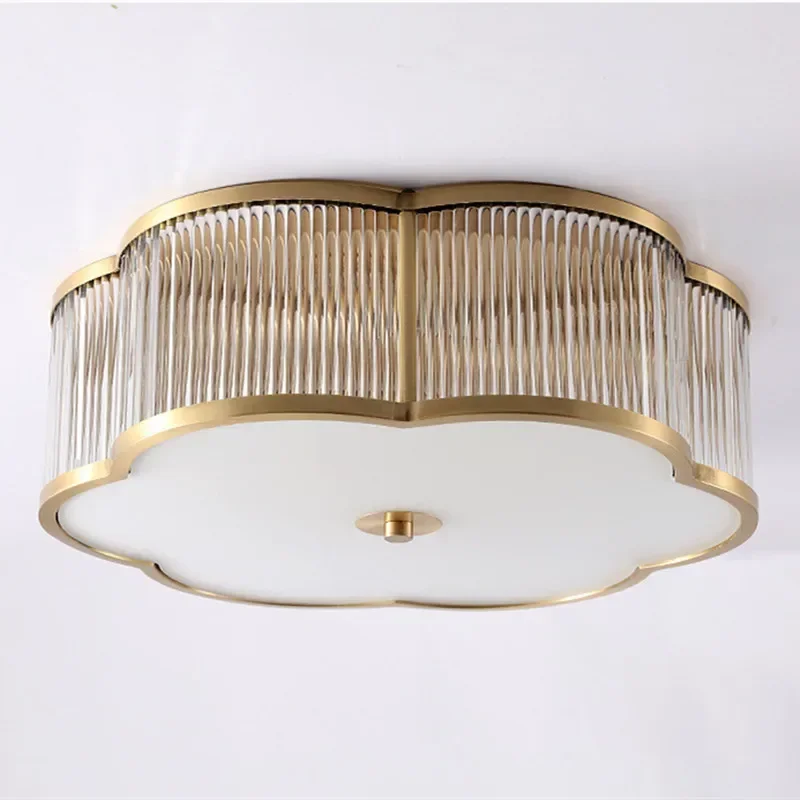 Modern Luxury Hotel Hallway Bedroom Living Room Brass Ceiling Lamp