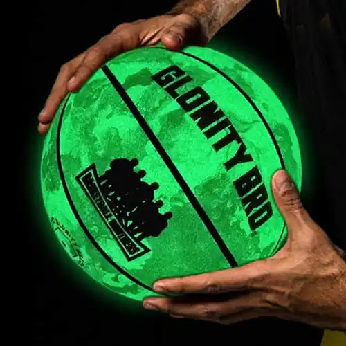 Baloncesto verde luminoso para niño y niña, tamaño estándar 5,6,7, cuero compuesto de Pu suave, pelota brillante para exteriores, juego de uso nocturno