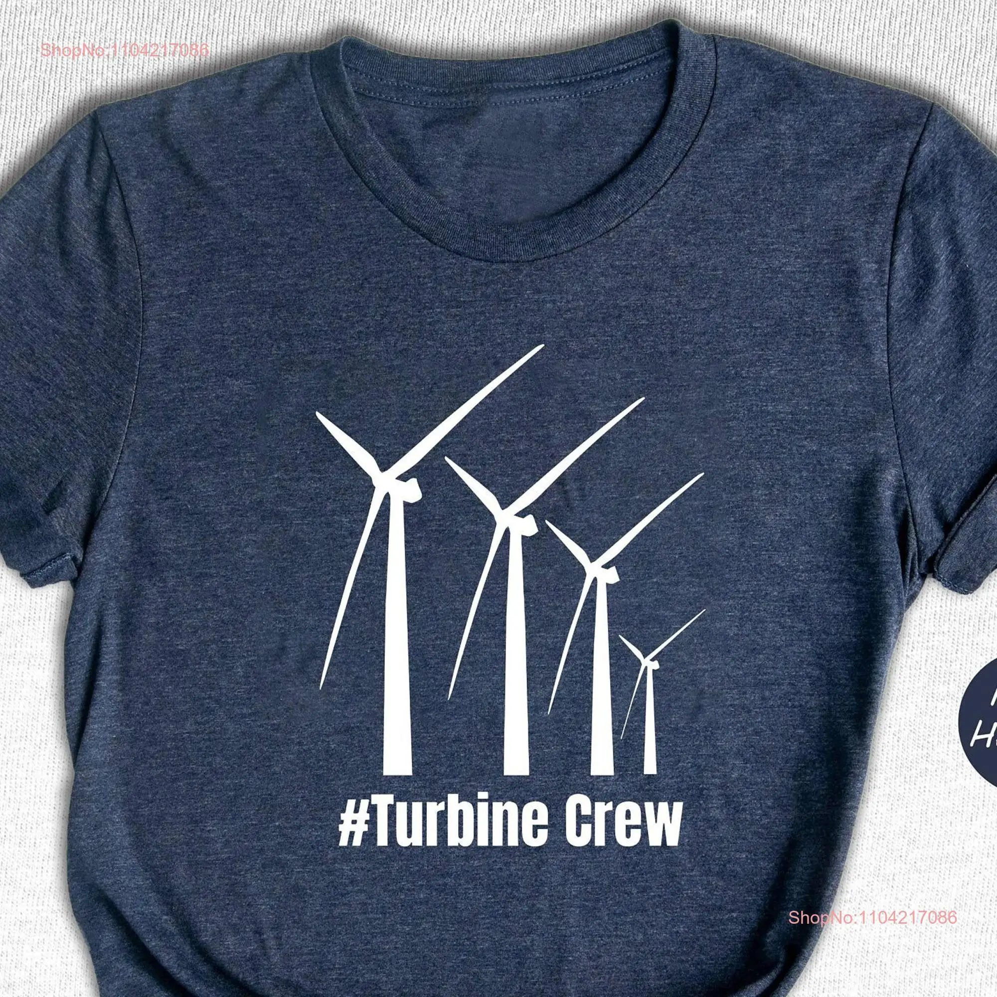 Turbine Crew T shirt Wind Climate Change Nature Lover Environmentalist long or short sleeves