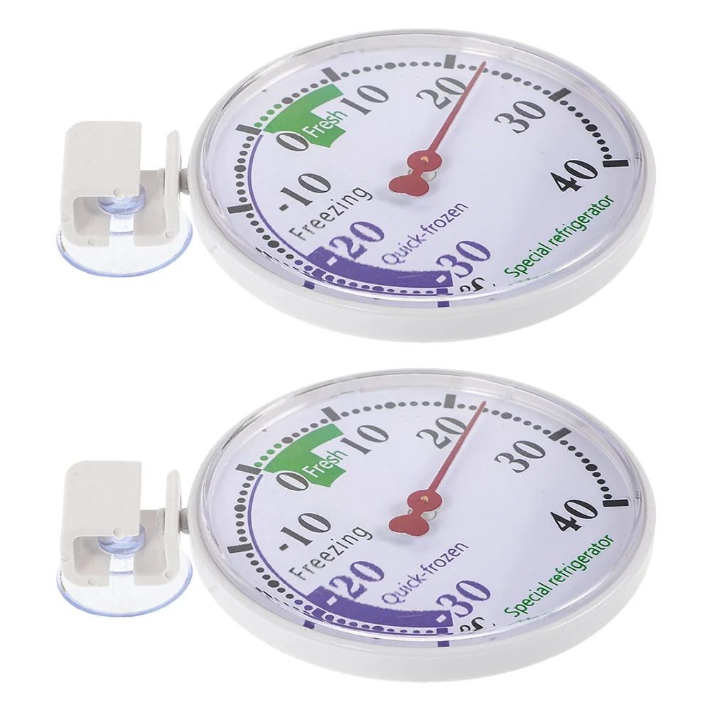 2 Pcs Refrigeration Thermometer Small Room Refrigerator Temperature Reader Monitor Plastic