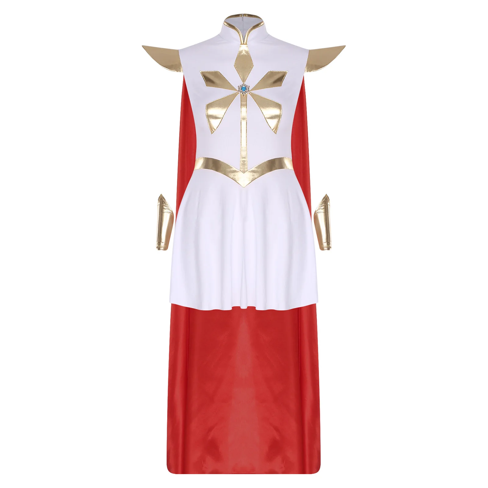 

Women Power Princess Cosplay Dress Cloak Costume Halloween Fancy Dress Short Sleeve Robe and Oversleeves Theme Party Role Play