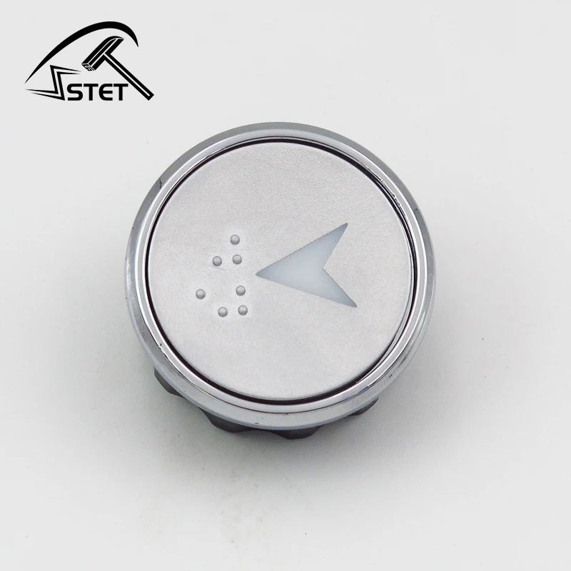 STET For OTIS XIZI OTIS Elevator Button Round Stainless Steel Braille Button BR32 BR32A(B) Blue White Red Light 3 4 Pin