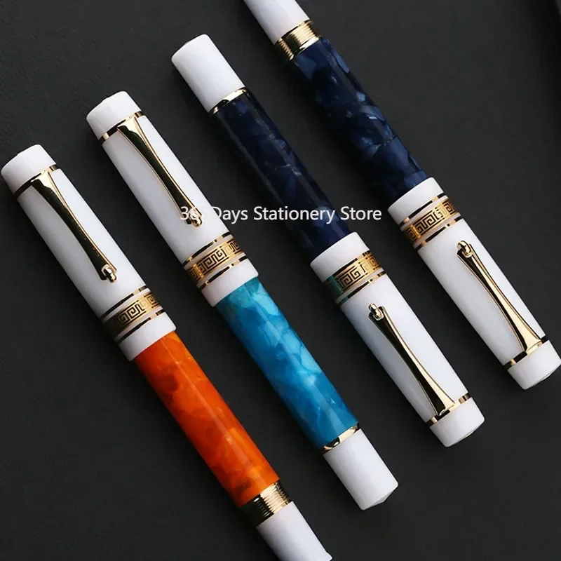 New MAJOHN M400 Resin Fountain Pen EF/F Nib Gold Clip Fantastic Pen For Office School Supplies Smooth Writing Business Gift
