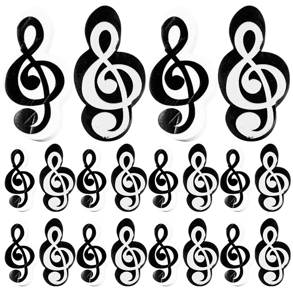 20 Pcs Funny Erasers for Students School Reward Cute Small Music Note Home Whiteboard