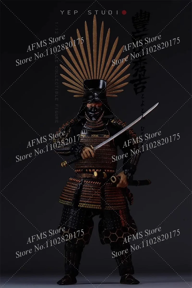 YEP STUDIO NR.0009 Figurka kolekcjonerska w skali 1/12 Toyotomi Hideyoshi, japoński strateg wojskowy, 15 cm, figurka akcji żołnierza.